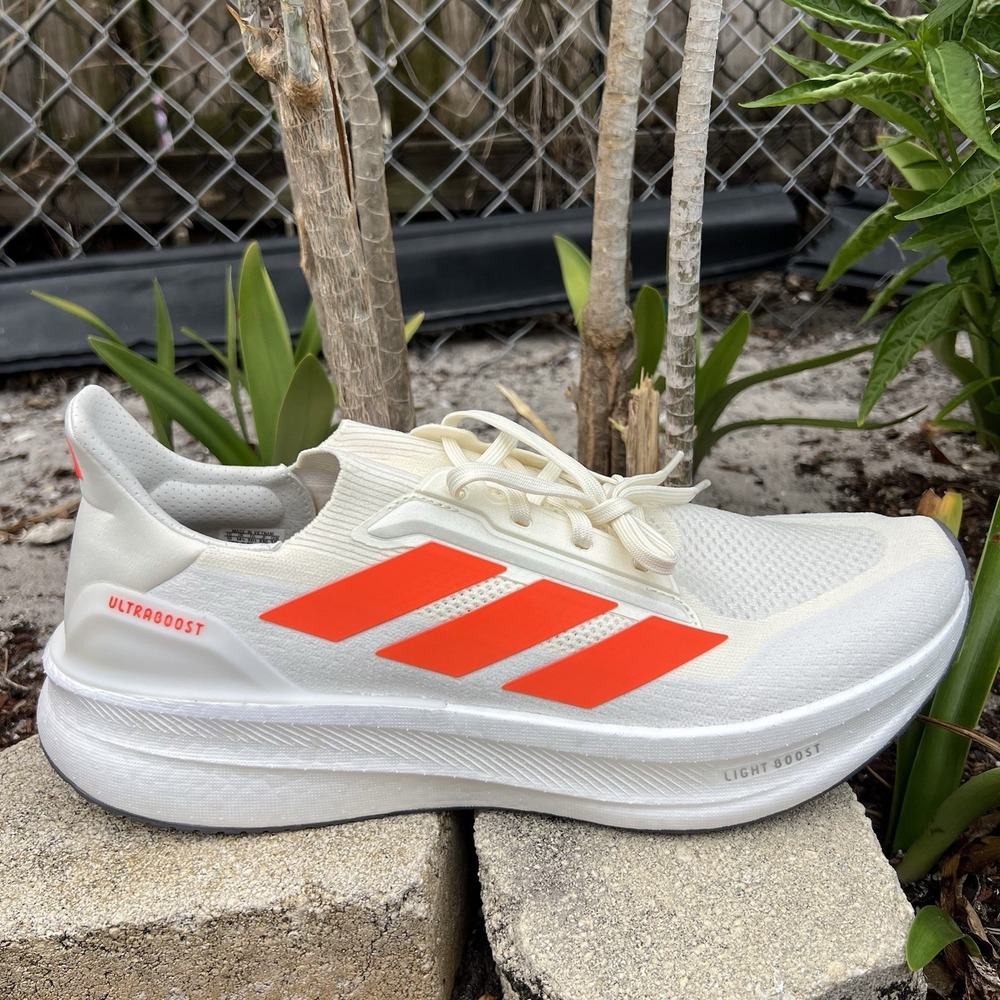 Adidas Ultraboost 5x Running Shoes Off White Impact Orange Men's Sz 15 JH9038